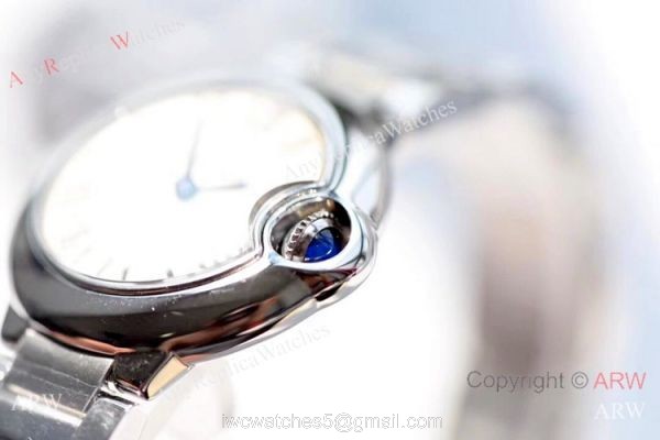 Swiss Replica Cartier Ballon Bleu Stainless Steel 28mm Watch V6 Factory