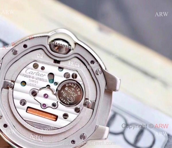 V6 Factory Cartier Ballon Bleu Two Tone Rose Gold Diamond Watch 28mm