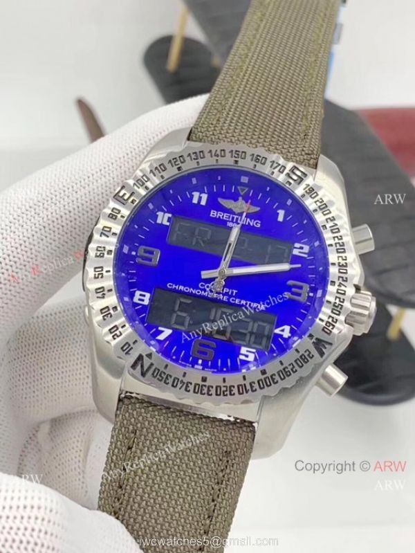 Breitling Cockpit B50 Chronograph Watches Black Dial Black Leather Strap