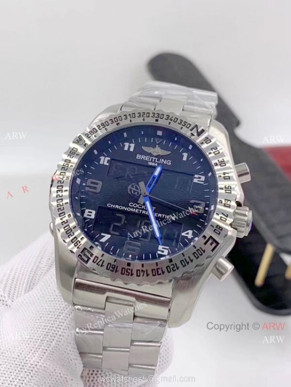 New Replica Breitling Cockpit B50 Watches Stainless Steel Blue Hands