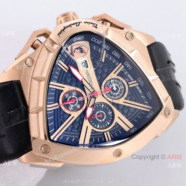 New Copy Lamborghini Spyder 9004 Rose Gold Chrono Watch
