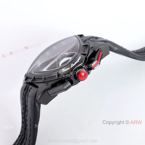 Copy Lamborghini Spyder 9004 Chronograph Men Watch All Black