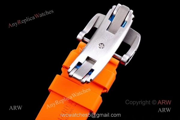 KV Factory Swiss Replica Richard Mille Bubba Watson RM 055 White Ceramic Automatic Watch Orange Rubber Band