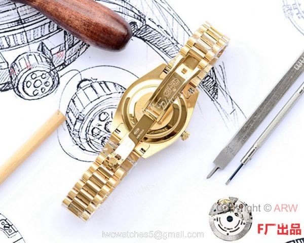 NEW UPGRADED Copy Rolex Day-date II All Gold Diamond Watch 41mm
