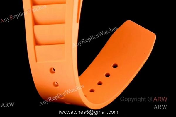 KV Factory Replica Richard Mille RM035 Americas Rose Gold Watch With Orange Rubber Band