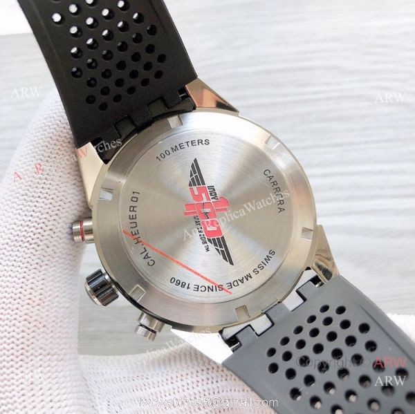 Best Quality Copy Tag Heuer Carrera Heuer 01 Watch Silver and Black
