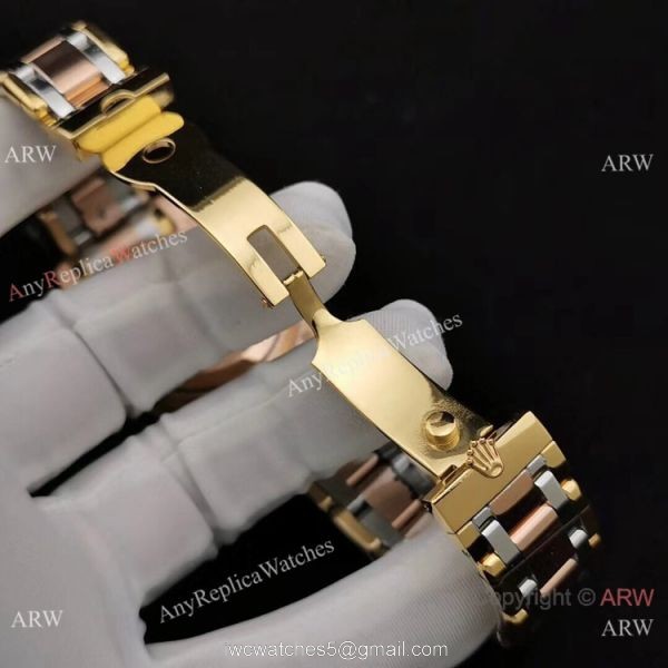 Copy Rolex DayDate Special Edition Men Watch Two Tone Rose Gold Diamond