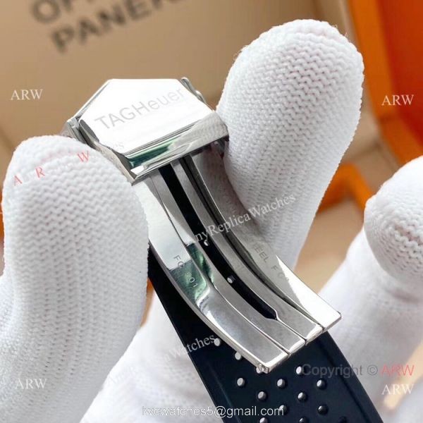 Copy Tag Heuer Grand Carrera Calibre 36 White Face Watch Rubber Strap
