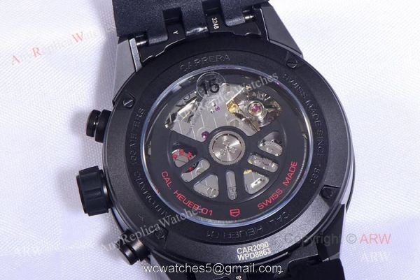 1:1 Best Copy Tag Heuer Carrera 01 All Black Ceramic Watch 43mm
