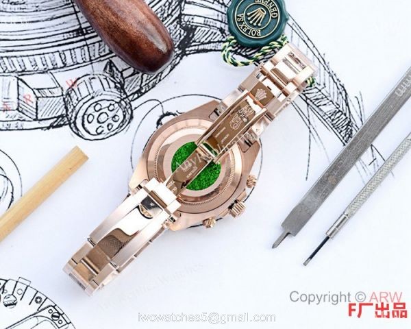 Clone Rolex Daytona Rose Gold Automatic Watch Men Size