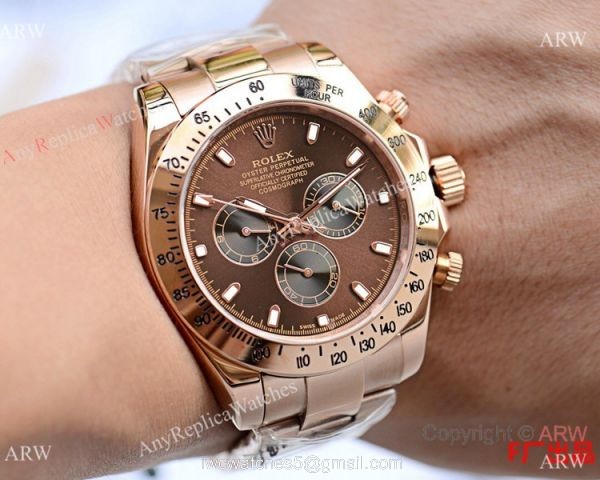 New Replica Rolex Daytona Rose Gold Chocolate Dial Watch Mingzhu Automatic
