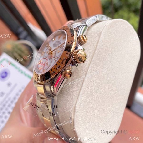 Two Tone Rolex Daytona 40mm Watches White MOP Dial Men Size