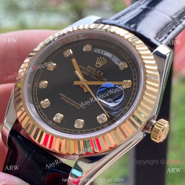 New Upgraded Rolex Day-Date II Watch Black Diamond