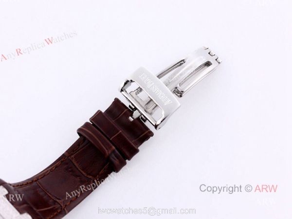 Swiss Audemars Piguet Royal Oak Brown Dial Iced Out Watches Replica For Sale