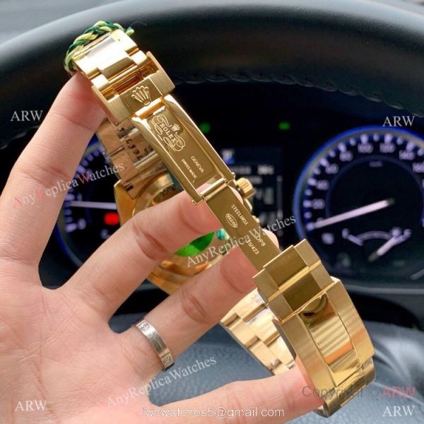Fake Rolex Cosmograph Daytona Green Yellow Gold Watch 43mm
