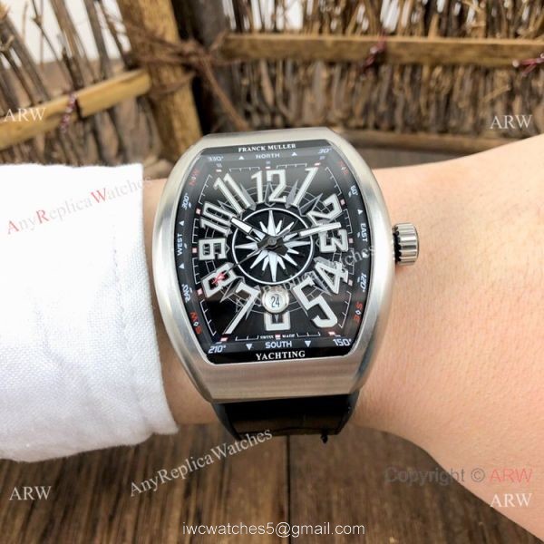 Knockoff Franck Muller Vanguard V45 Men Watch SS Black Arabic Dial
