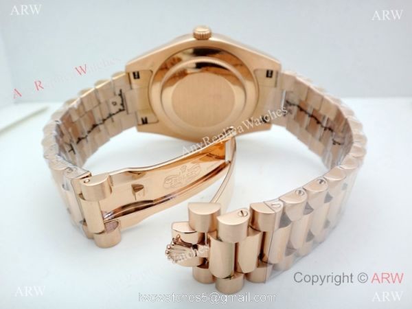 High Quality Rolex Day Date Rose Gold President White Dial Watch 40mm