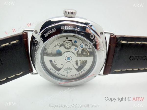 Panerai PAM183 Black Seal Watch SS Brown Leather Strap