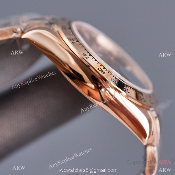 Swiss Quality Copy Rolex Rose Gold Daytona 40 Watch Black Ceramic Bezel Chocolate Dial