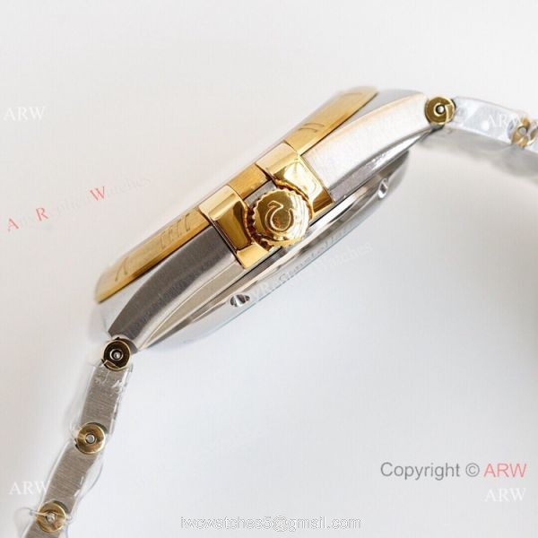 Swiss Quality Omega Double Eagle Couple Watches Copy 2-Tone Champagne Dial