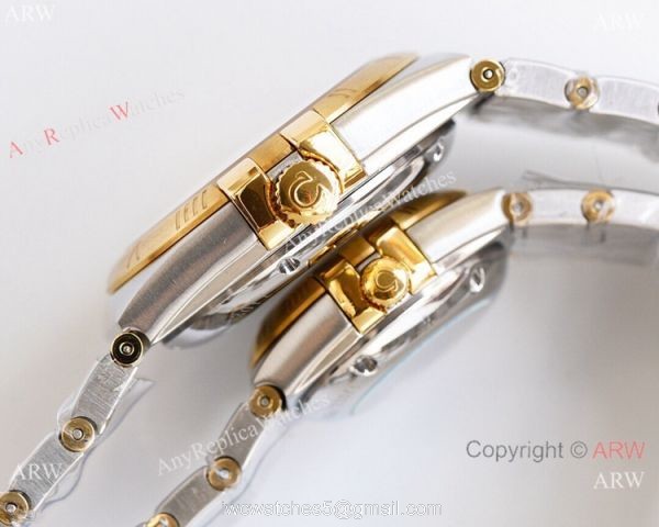 Swiss Quality Copy Omega Double Eagle Watches 2-Tone Silver Dial 38mm or 27mm