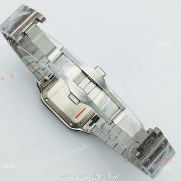BV Factory 1:1 Copy Ladies Cartier Santos De Cartier Silver Diamond Watch