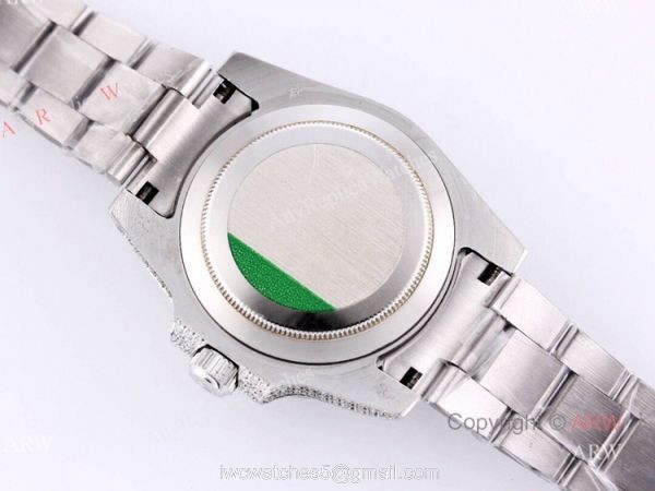 Replica Rolex Submariner 116610 Silver Diamond Iced Out Watch 40mm