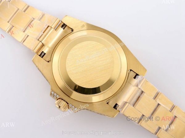 Gold Rolex Submariner Clone Green Dial Diamond Watch 11610