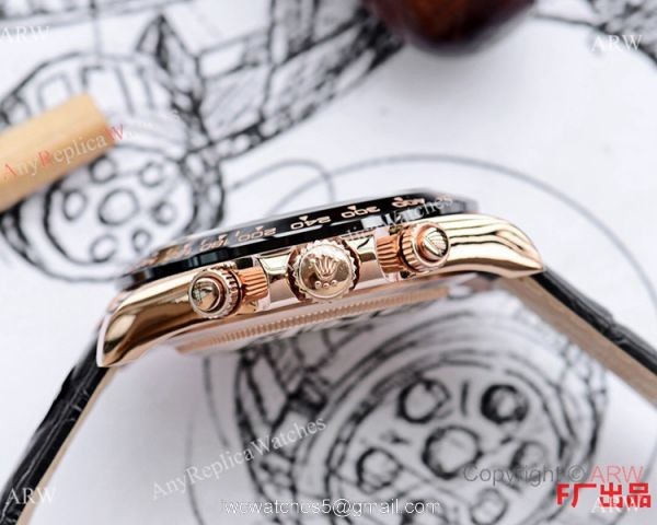 New Rolex Daytona Rose Gold Ceramic Bezel Replica Watch 43mm