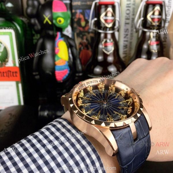 Copy Roger Dubuis Excalibur Knights Of The Round Table II watch Rose Gold