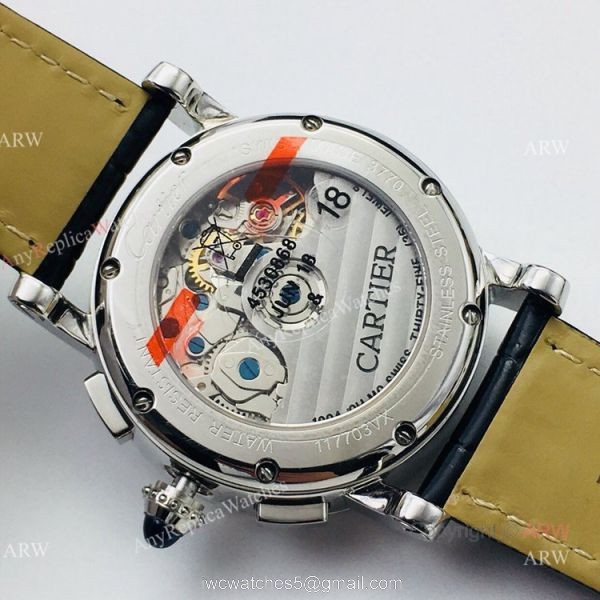 (GZF) 1:1 High Quality Replica Rotonde De Cartier Black Dial Chronograph Watches 40mm