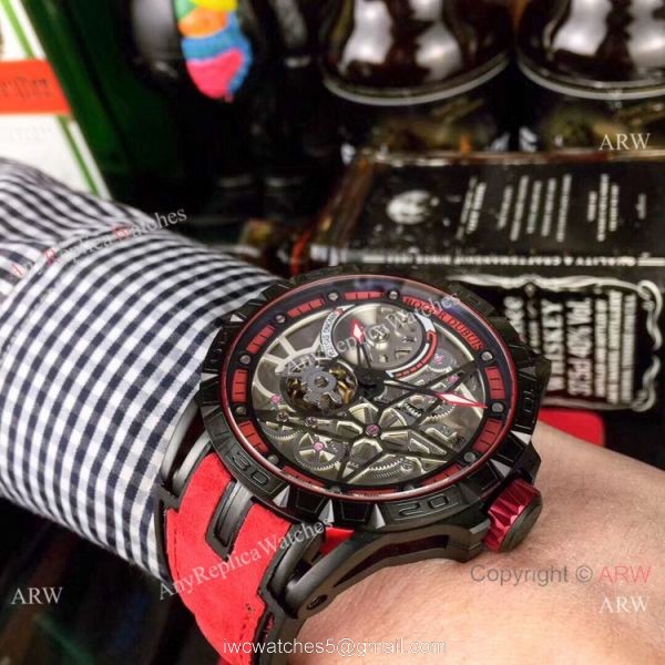New Roger Dubuis Excalibur Spider Pirelli Watches Black DLC Case