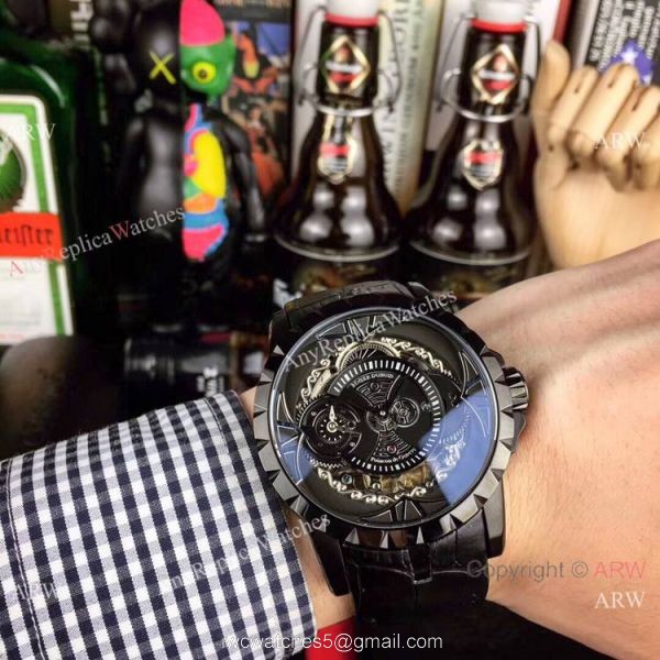 Copy Roger Dubuis Excalibur Quatuor Watches SS Blue Dial
