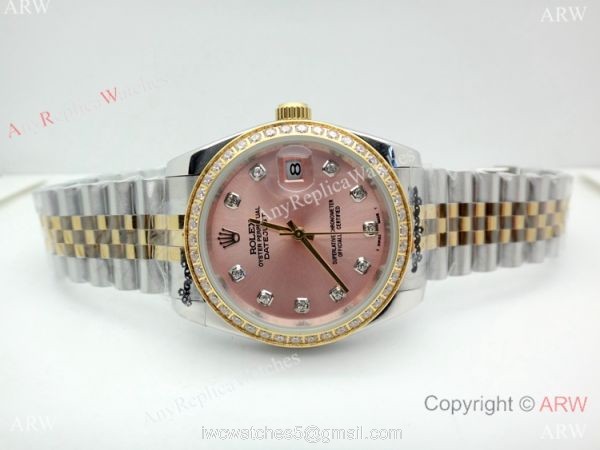 New Replica Rolex Datejust Two Tone Salmon Dial Watch 36mm Men