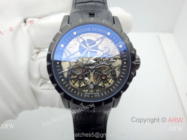 Roger Dubuis Excalibur Double Tourbillon Replica Watch All Black