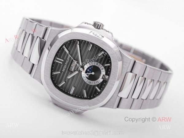 V9 Factory Replica Patek Philippe AAA Nautilus 5726 Gray Dial Moon Phase Watch