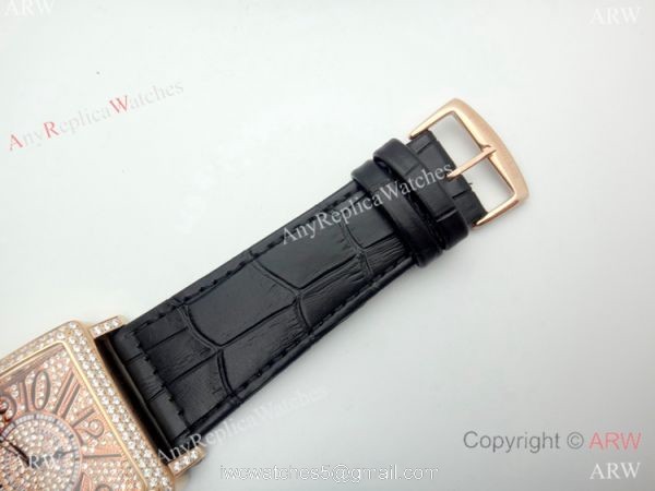Replica Franck Muller Master Square Watch Rose Gold Full Diamond Automatic