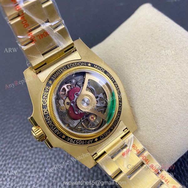 Best Quality Replica VR Factory Yellow Gold Rolex Skeleton Watch