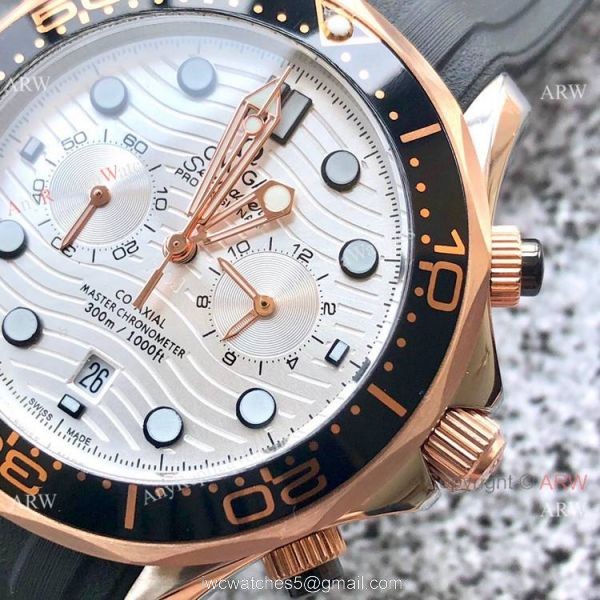 Omega Seamaster 300M Chronograph 2-Tone Rose Gold Omega Clone Watch