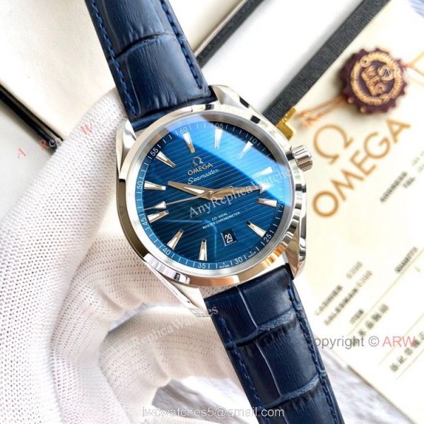 Best Quality Omega Seamaster Aqua Terra Copy Watches Brown Leather Strap