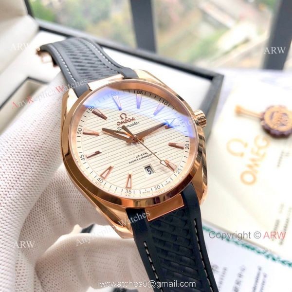 Copy Omega Seamaster Aqua Terra 150M Watches 41mm Rose Gold
