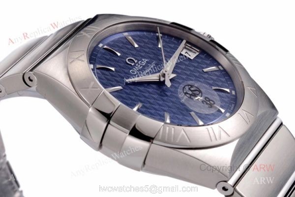 New vsf Watches Swiss Omega Constellation Blue Dial Stainless Steel Replica Watches