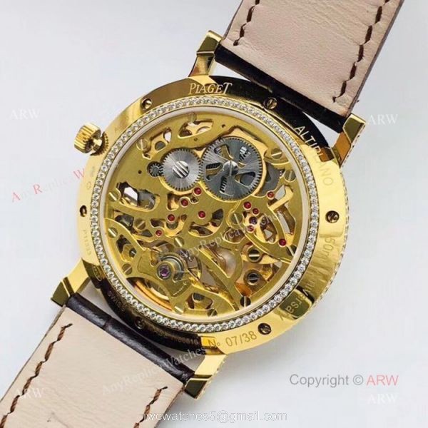 New Piaget Skeleton Watch Piaget Altiplano Gold Diamond Knockoff Watch