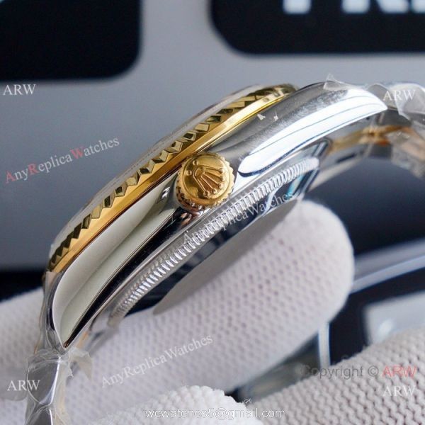 Fake Rolex Oyster Perpetual Datejust 36mm Watches 2-Tone Silver Diamond