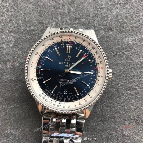 New Breitling Navitimer 41mm B01 Dark Blue Dial Swiss Replica Watches