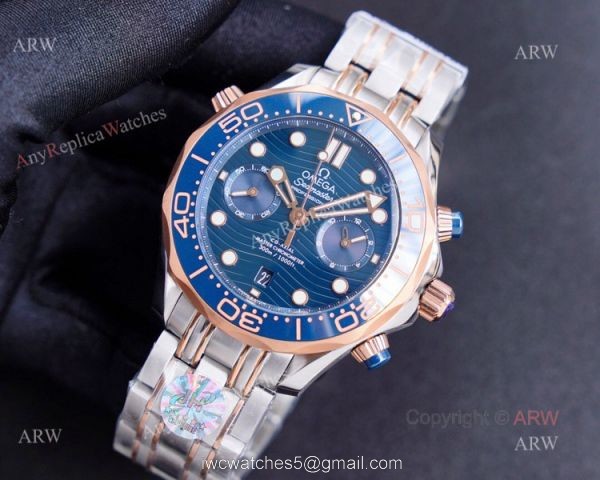 (TW)Omega Seamaster Super Clone Diver 300m 904L Blue Chronograph Dial Watch