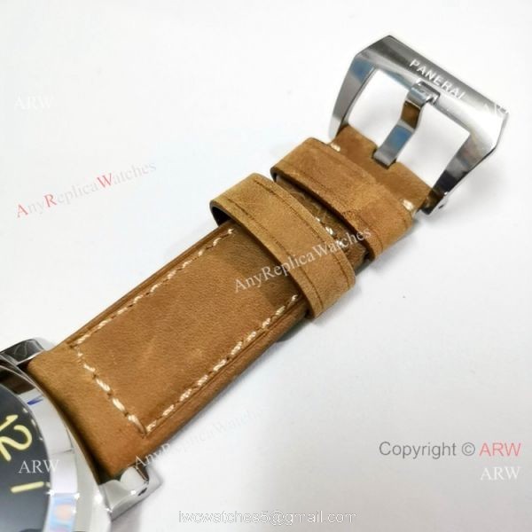 Panerai Luminor GMT PAM1321 Stainless Steel Brown Leather Strap Watch