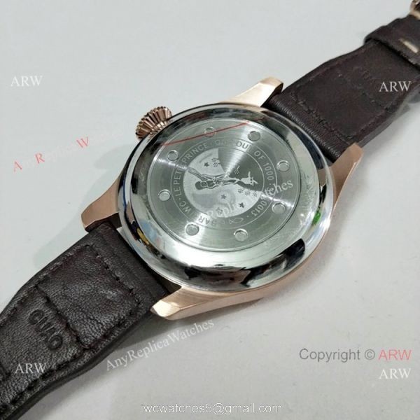 Copy IWC Big Pilot Power Reserve Mens Watch Rose Gold Black Dial