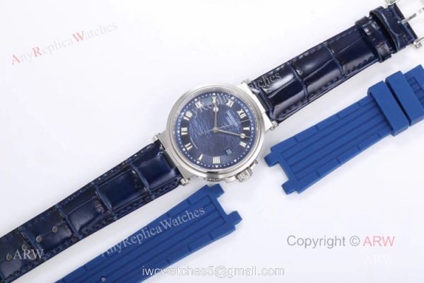 Swiss Replica Breguet Marine 5517 Blue Dial Stainless Steel Watch 40mm
