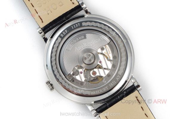 Replica Breguet Classique Moonphase Watch 40mm Breguet Black Leather Strap